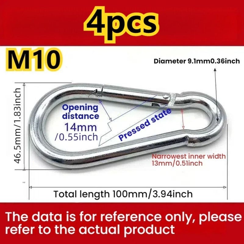 Set M10 4Pcs Heavy Duty Spring Quick Link for Hammock Camping Fishing - Image 4