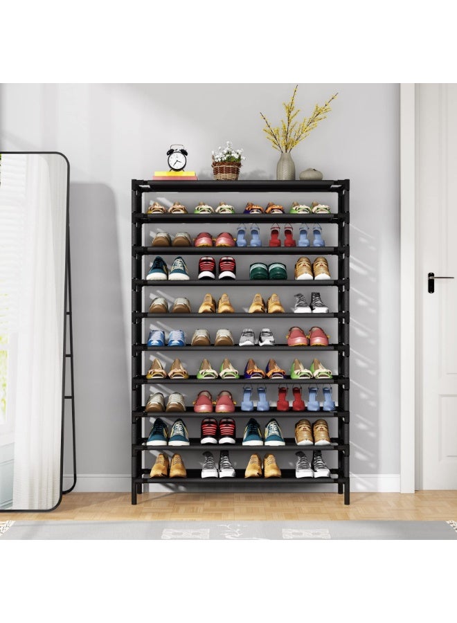 LITTLE TREE Upgraded 10 Tiers Shoe Rack, Large Capacity Shoe Shelf, Tall Shoe Organizer for 50 Pairs, Space Saving Shoe Storage - Image 5