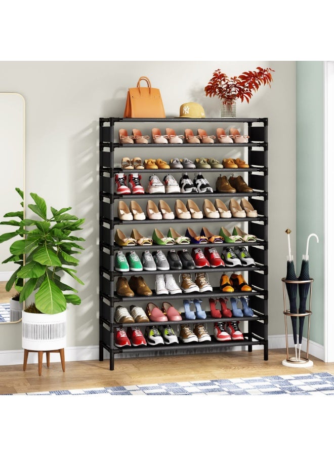 LITTLE TREE Upgraded 10 Tiers Shoe Rack, Large Capacity Shoe Shelf, Tall Shoe Organizer for 50 Pairs, Space Saving Shoe Storage - Image 1