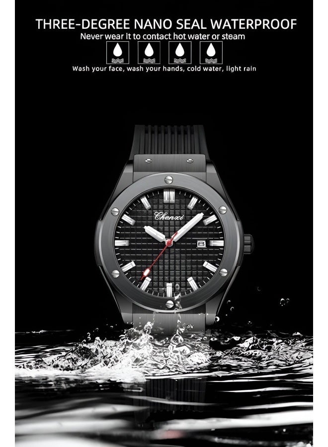 شينيكسي {"en":"Men’s Quartz Wrist Watch with Luxury Modern Design, Water Resistant, Scratch-Resistant Glass, Silicone Strap with Elegant Box - Image 5
