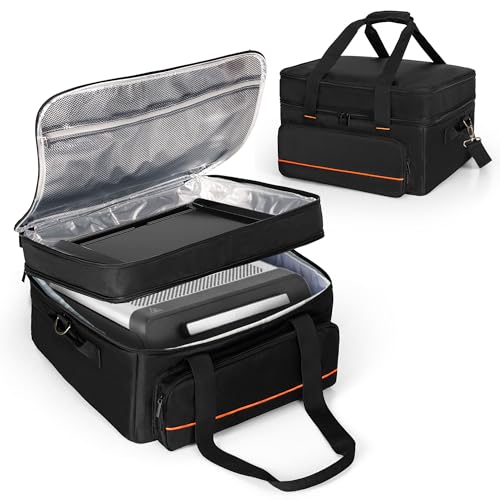 samdew Double-layer Grill Carrying Bag, Grill Cover Compatible with Ninja GR101 Sizzle Smokeless Indoor Grill & Griddle, Padded Grill Storage Case for Grill Plate & Accessories Tools, Bag Only - Image 1