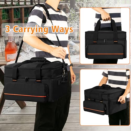 samdew Double-layer Grill Carrying Bag, Grill Cover Compatible with Ninja GR101 Sizzle Smokeless Indoor Grill & Griddle, Padded Grill Storage Case for Grill Plate & Accessories Tools, Bag Only - Image 5