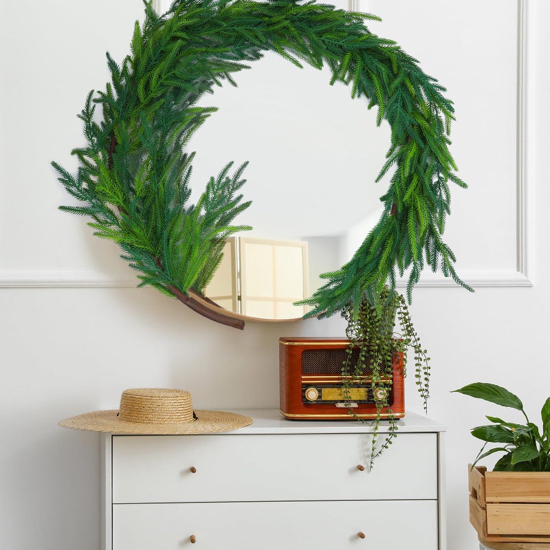 Jutom Christmas Real Touch Norfolk Pine Garlands Artificial Greenery Faux Christmas Norfolk Pine Garlands for Holiday Seasonal Indoor Home Decor Mantle1 Pc60 Inches
