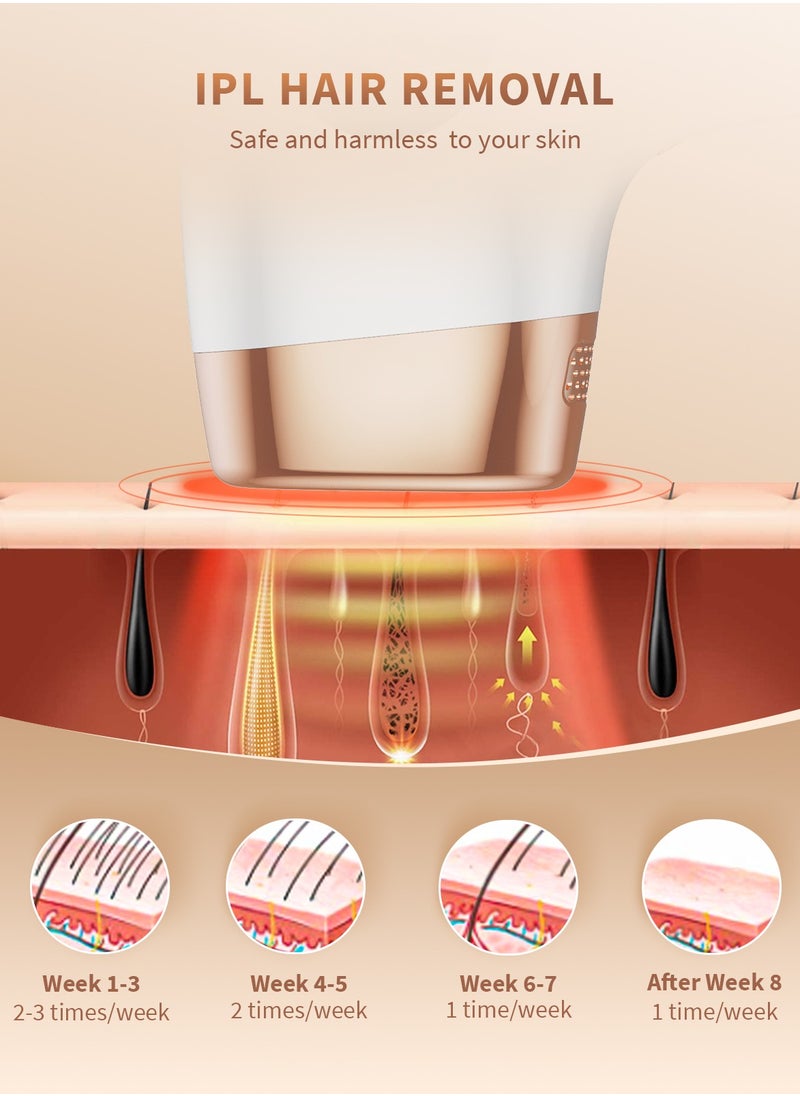 جهاز إزالة الشعر بالليزر مع 9 مستويات طاقة و 3 وظائف و 999900 ومضة