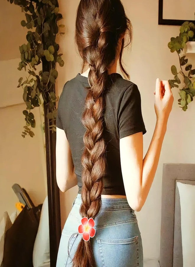 Honbay 12PCS Fashion Cute Frangipani Flower Elastic Hair Ties Polymer Clay Plumeria Flower Decorative Hair Ropes Floral Stretch Hair Bands Hair Rings Ponytail Holders Hawaii Hair Accessories for Women - Image 5