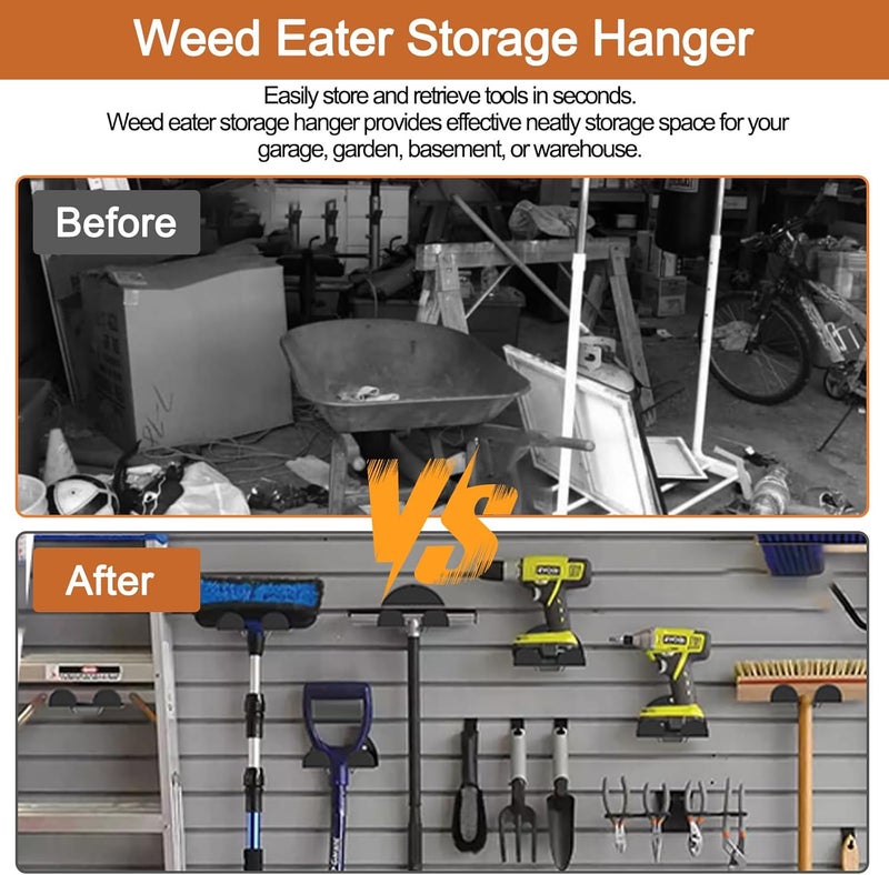 RO6G Garage Organizer Trimmer Rack - Weed Eater Hanger For Garage Wall Mount, Hedge Trimmer Hanger, Also Suitable For Most Power Tool Hangers Garage Wall, Garden Tools - Image 3