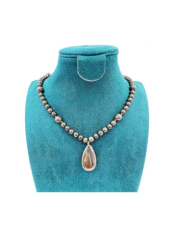 ربي REBUY Pyrite Pendant Necklace Healing Gemstone Jewelry for Men & Women  - Image 1