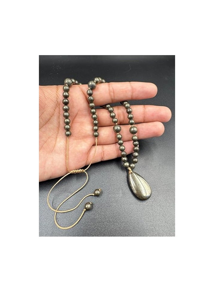 ربي REBUY Pyrite Pendant Necklace Healing Gemstone Jewelry for Men & Women  - Image 4