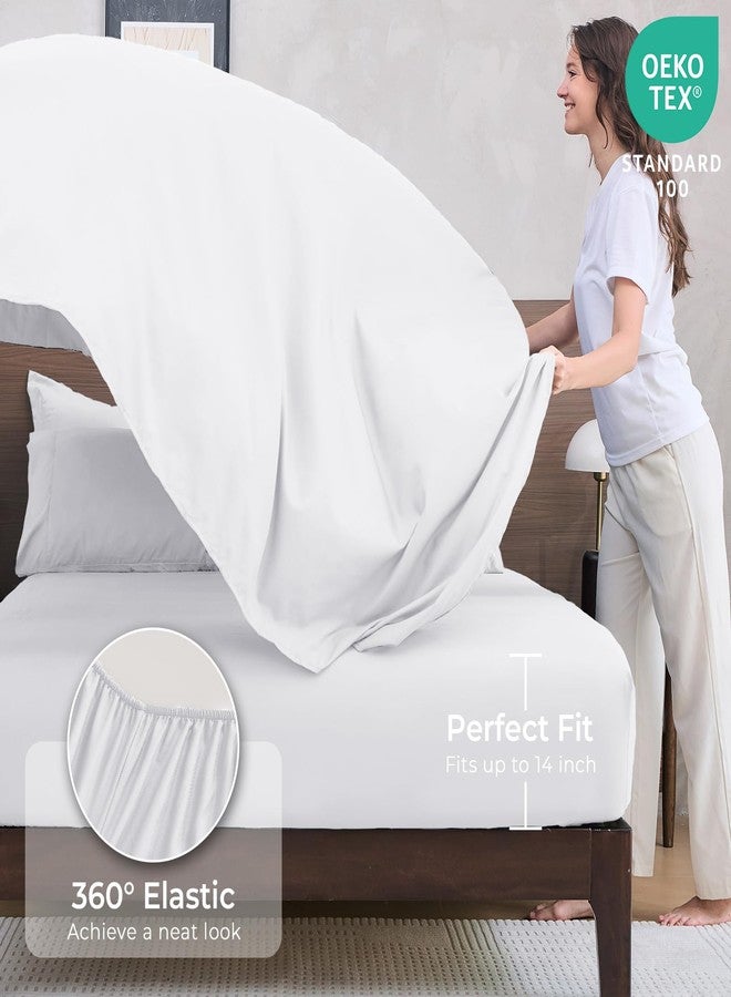 HEVUMYI Queen Comforter Set - 7-Piece All Season Bed in a Bag Queen, Ultra Soft Bedding Set with Comforter, Flat Sheet, Fitted Sheet, Pillowcases, Pillow Shams, White - Image 5
