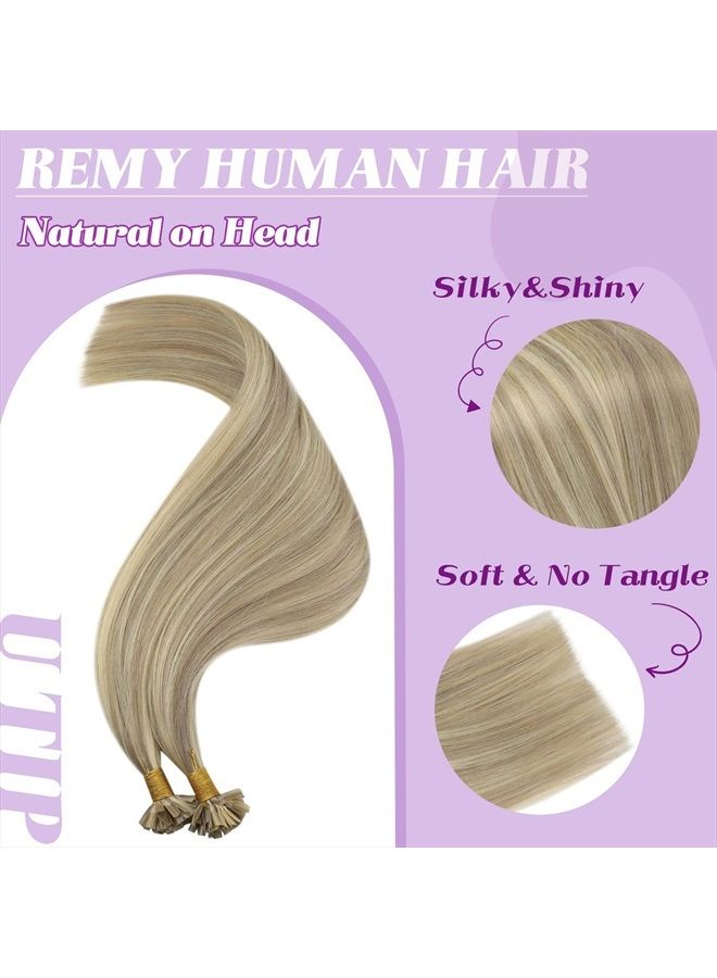 YoungSee U Tip Human Hair Extensions Blonde22 Inch Utip Hair Extensions Human Hair Blonde Keratin Bond Hair Extensions Human Hair Remy Hair Extensions U Tip Blonde Highlight With Ash Blonde 1G/S 50G - Image 4