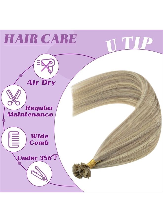 YoungSee U Tip Human Hair Extensions Blonde22 Inch Utip Hair Extensions Human Hair Blonde Keratin Bond Hair Extensions Human Hair Remy Hair Extensions U Tip Blonde Highlight With Ash Blonde 1G/S 50G - Image 5