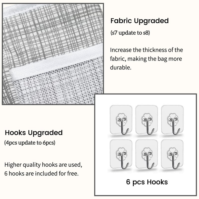 Kanrichu 2pcs 3-pockets Large Wall Hanging Organizer Bag, Linen Fabric Door Hanging Storage Baskets with Pockets, Waterproof Bin for Kitchen, Bedroom, Office, RV Camper (Stripe_2pcs) - Image 4