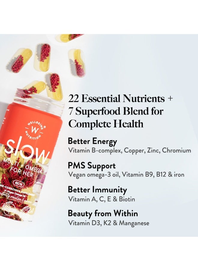 WELLBEING NUTRITION - Slow Multi Omega For Her Multivitamin Capsule For Women 60 Capsules - Image 1