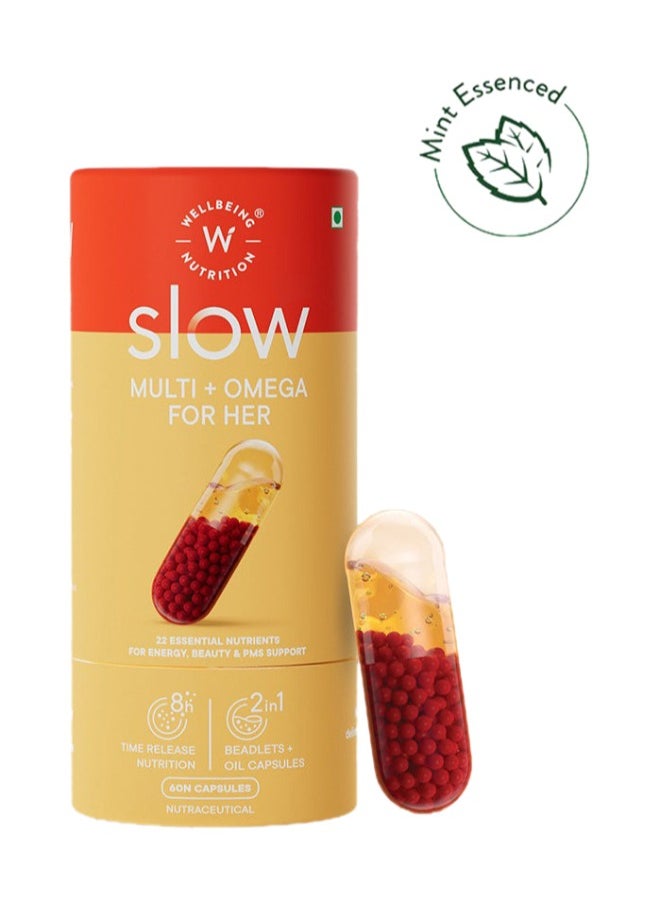 WELLBEING NUTRITION - Slow Multi Omega For Her Multivitamin Capsule For Women 60 Capsules - Image 1