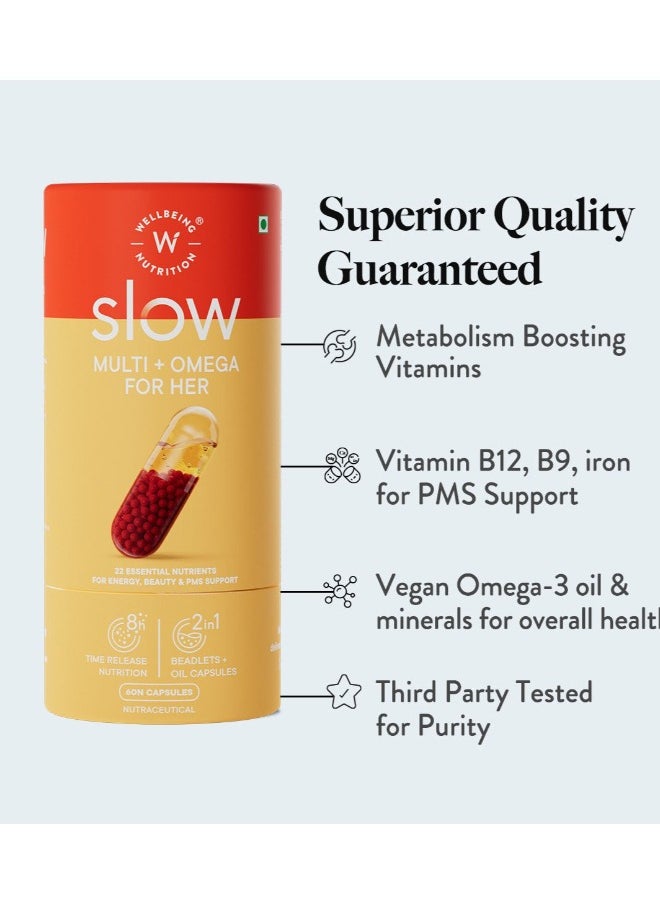 WELLBEING NUTRITION - Slow Multi Omega For Her Multivitamin Capsule For Women 60 Capsules - Image 1