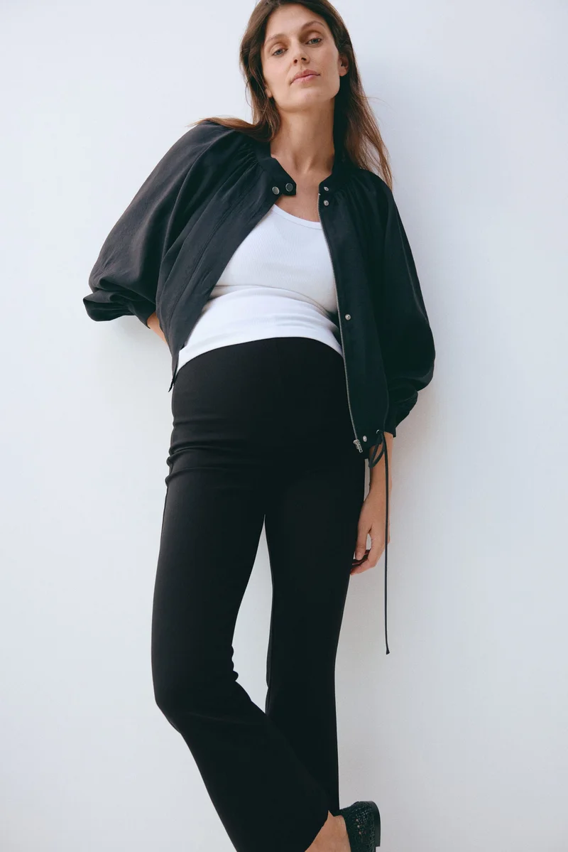 H&M MAMA Flared interlock trousers