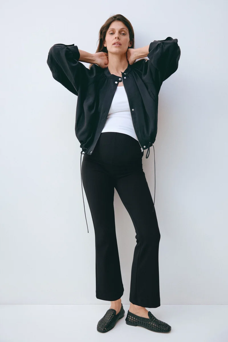 H&M MAMA Flared interlock trousers