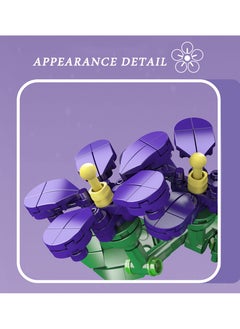 24014 Violet flower building blocks, plant collection, 145 pieces, DIY artificial flowers, clips, suitable for Valentine's Day, birthday gifts (excluding vases) - pzsku/ZFCDAE2B3647652CC0283Z/45/_/1734250931/befa0f69-a1a9-46a1-8f4d-5afee2d99a39