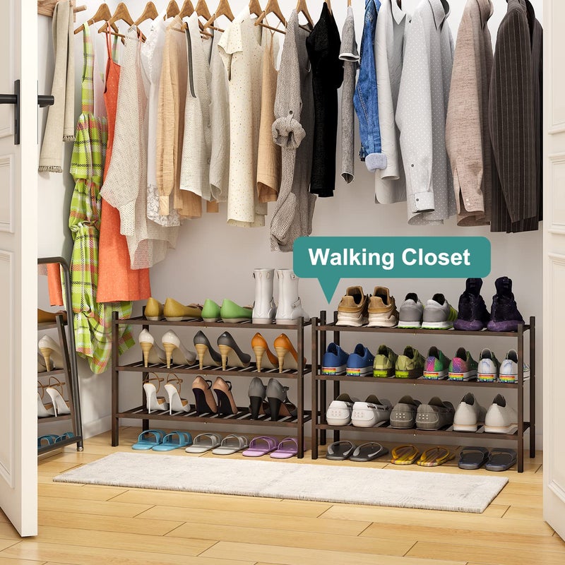 viewcare Shoe Rack for Closet, 3-Tier Bamboo Wood Shoe Racks, Stackable | Beautiful | Natural | Functional | Sturdy, Bamboo Shoe Rack for Entryway Hallway Closet - Image 4