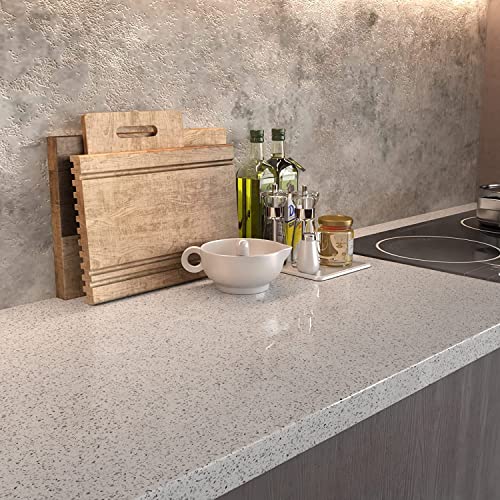 ELTON Granite Self Adhesive Waterproof Contact Film Wallpaper for Countertops Cupboard Door, Almirah, Fridge, Tabletop, Wall, Floor (16X60 INCH, Glossy Grey Granite, EL22222) - Image 2