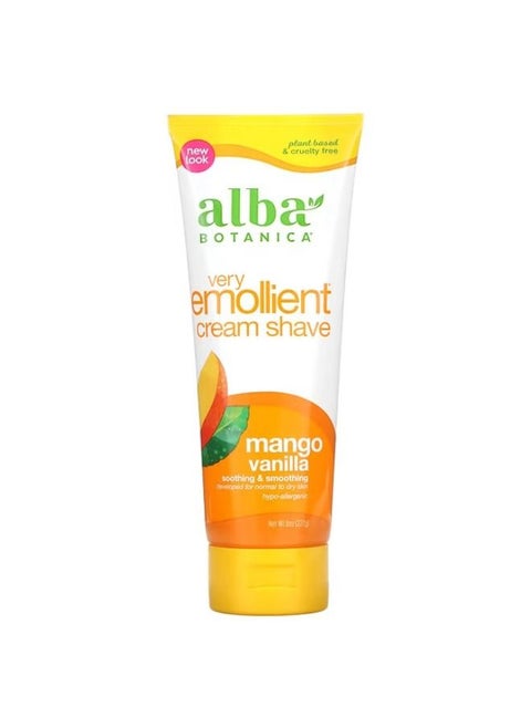 Alba Botanica, Very Emollient Cream Shave, Mango Vanilla, 8 oz (227 g)