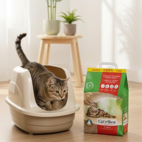 Cat's Best OkoPlus Wood Based Clumping Cat Litter, Flushable, Dust Free, Hard Clumping Power and Odour Control for All Breed Size Cat Easy to Use 5.2Kg - Image 4