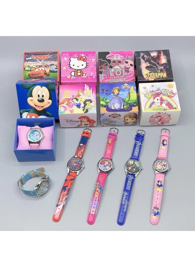 Cartoon Watch Boxed Spider Avengers Children's Watch Gift Box Elementary School Students' Birthday Exquisite Gift Box Electronic Watch-Color:Doraemon-Specifications:Box  - Image 2