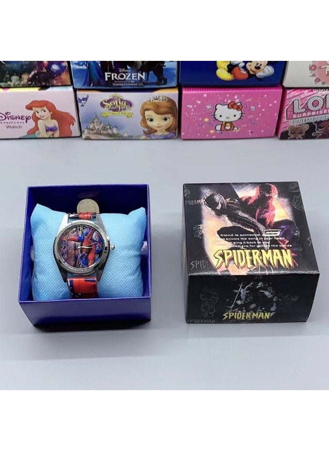 Cartoon Watch Boxed Spider Avengers Children's Watch Gift Box Elementary School Students' Birthday Exquisite Gift Box Electronic Watch-Color:Doraemon-Specifications:Box  - Image 3