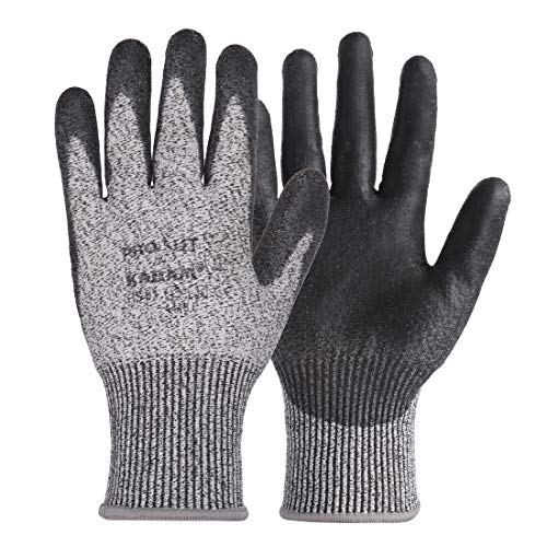 Karam HS51 Safety Gloves for Mechanical Hazards | Safety Work Gloves with HPPE Liner with Black PU Coating | Abrasion, Tear & Puncture Resistant | Cut Resistant with Multipurpose Use | Size-M - Image 1
