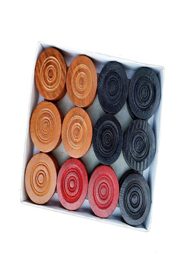 GLS Super Champion Wooden Carrom Coins with Striker for All Age Group,Multicolor - Image 1