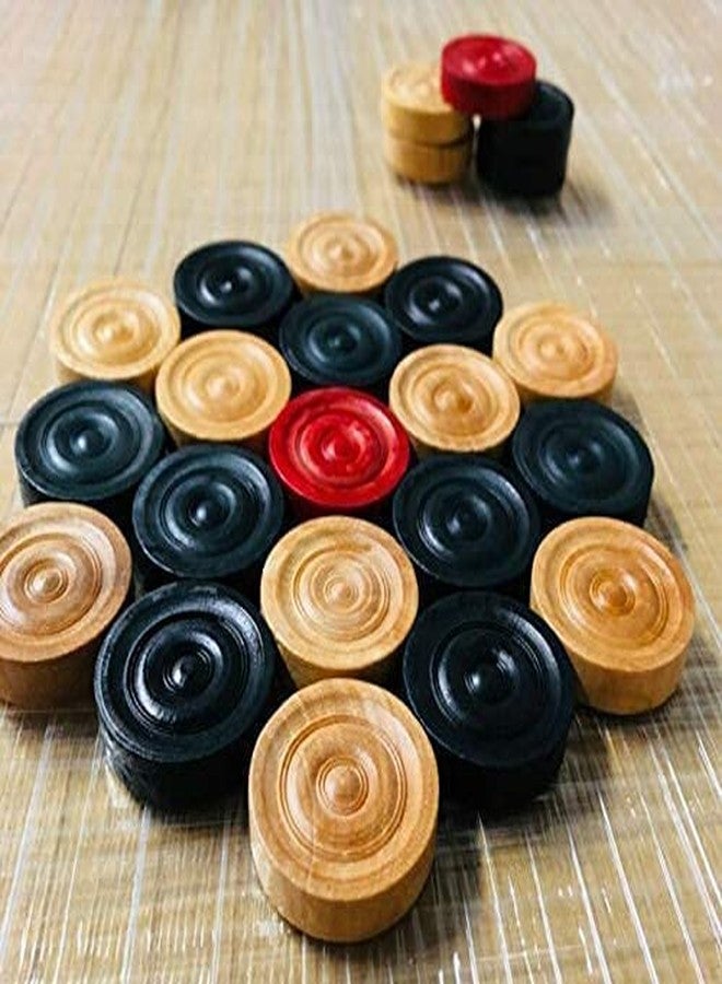 GLS Super Champion Wooden Carrom Coins with Striker for All Age Group,Multicolor - Image 2