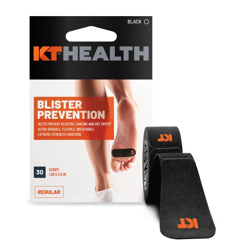 KT TAPE KT Health Blister Prevention Tape â€“ 30 Precut Strips for Blister Protection, Strong Adhesive, Dermatologist Tested, Ideal for Athletes and Active Lifestyles â€“ Black - Image 1