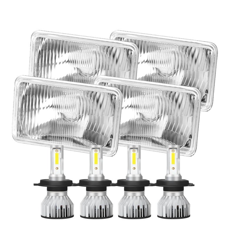 IHNZCB 4pcs 4x6 Inch H4651 H4652 H4656 H4666 H6545 Headlights Housing H49003 High Low Beam Bulbs Compatible with CarsTruck and VanOEM Style Original Classic Look Conversion Assembly - Image 2