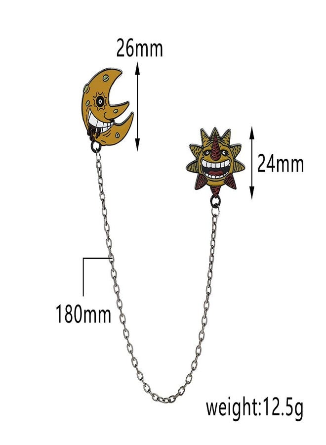VNYIGDJS 3 Pcs Anime Soul Necklace Ring Pins Set Anime Cosplay Jewelry Ghost Pendant Evil Sun And Moon Enamel Pins For Backpack - Image 5