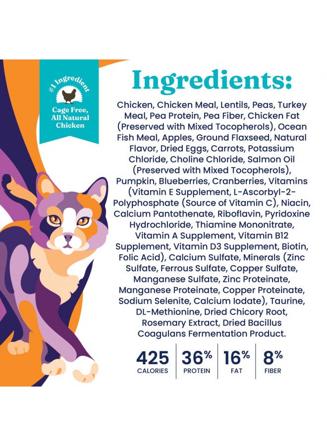 Solid Gold Indoor Dry Cat Food - Let's Stay in Cat Food Dry Kibble for Indoor Cats - Hairball & Sensitive Stomach - Grain & Gluten Free - Probiotics & Fiber for Digestive Health - Chicken - 3lb - Image 5