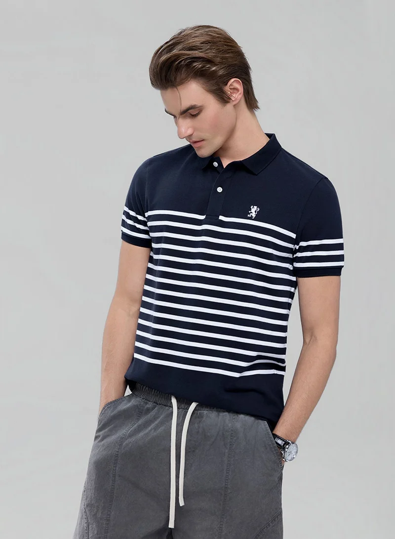 Men’s Cotton Slim Fit Stripe Polo