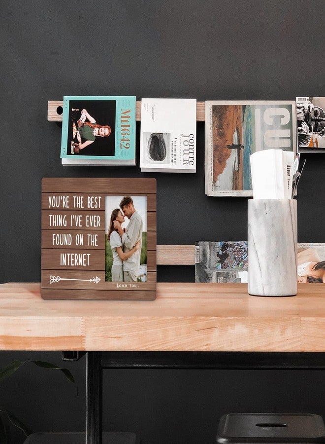 FONDCANYON You Are the Best Thing I’ve Ever Found on the Internet Picture Photo Frame,Couples Picture Frame, Christmas Valentine Gifts for Couple Husband Wife Girlfriend Boyfriend(4x6 Photo) - Image 2
