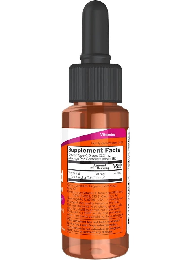 Now Supplements, Natural Vitamin E Liquid (D-Alpha Tocopherol), Antioxidant Protection, 1 Ounce - Image 2