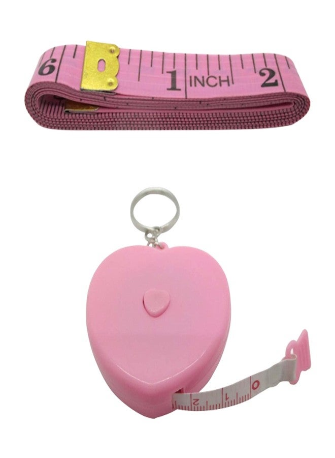 Gadgetime USA Pink Measuring Tape (Set of 2) - for Sewing, Seamstress, Tailor, Cloth, Waist, Crafting, Fitness - Retractable, Dual Sided Multipurpose - Accurate & Precise - Image 1