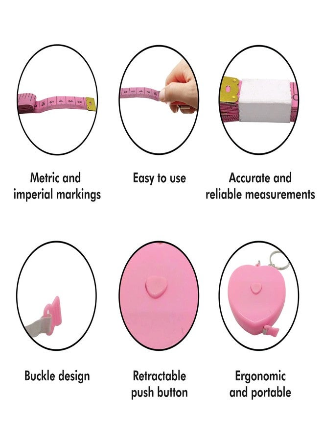 Gadgetime USA Pink Measuring Tape (Set of 2) - for Sewing, Seamstress, Tailor, Cloth, Waist, Crafting, Fitness - Retractable, Dual Sided Multipurpose - Accurate & Precise - Image 3