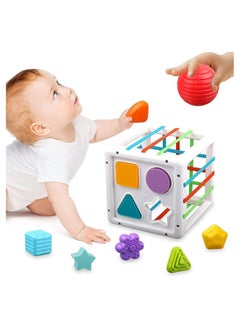 Y&D Multi Sensory Shape, DMG Baby Sorter Toy, Activity Cube Bins, Montessori Educational Learning Fine Motor Skills Toys, Toys 6-12-18 Months Boys Girls Gifts  - Image 1