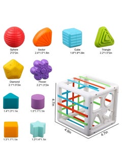 Y&D Multi Sensory Shape, DMG Baby Sorter Toy, Activity Cube Bins, Montessori Educational Learning Fine Motor Skills Toys, Toys 6-12-18 Months Boys Girls Gifts  - Image 3