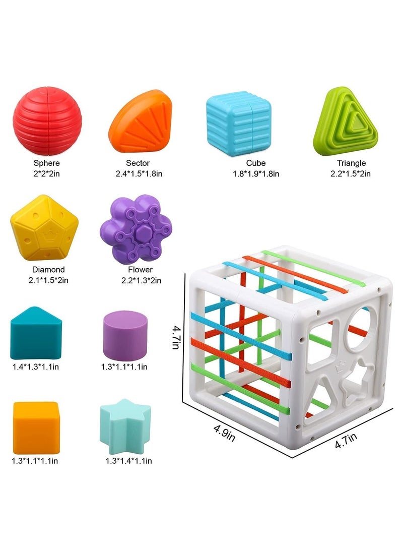 Y&D Multi Sensory Shape, DMG Baby Sorter Toy, Activity Cube Bins, Montessori Educational Learning Fine Motor Skills Toys, Toys 6-12-18 Months Boys Girls Gifts  - Image 3