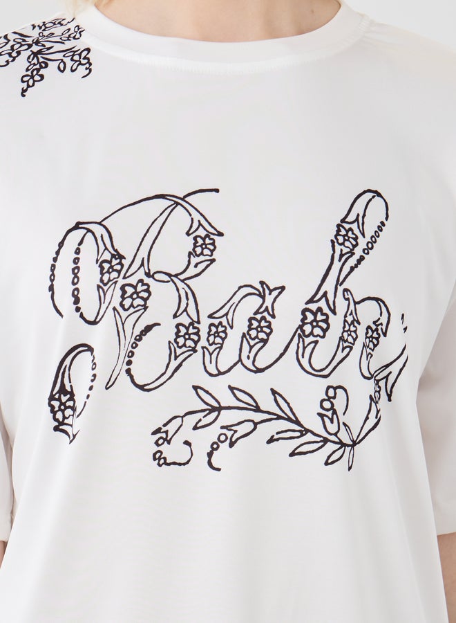 Take Two Slogan Print Round Neck T-Shirt - Image 4