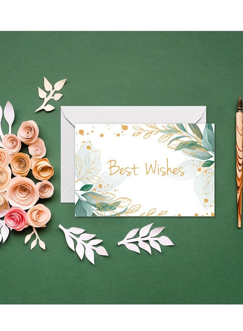 SYOSI 12 بطاقة شكر زهرية، 6 تصميمات مختلفة مع مظاريف وملصقات، بطاقات تهنئة فارغة أنيقة، مناسبة لحفلات الزفاف وأعياد الميلاد والهدايا التجارية والعطلات وما إلى ذلك  - Image 3