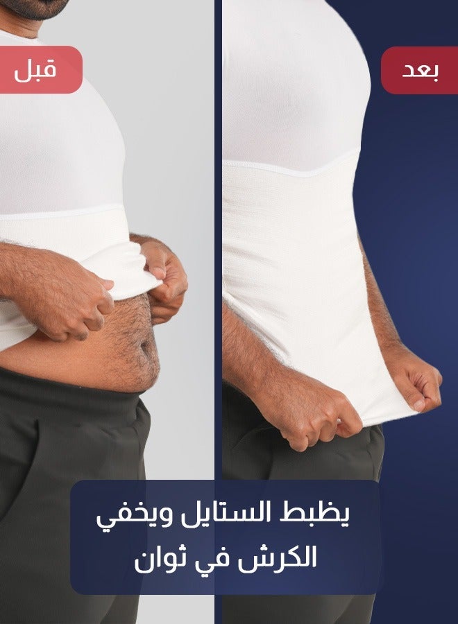فوريول مشد بطن رجالي قمصان ضغط للرجالي، مشد رجالي قمصان داخلية لتخفيف الجسم - Image 3