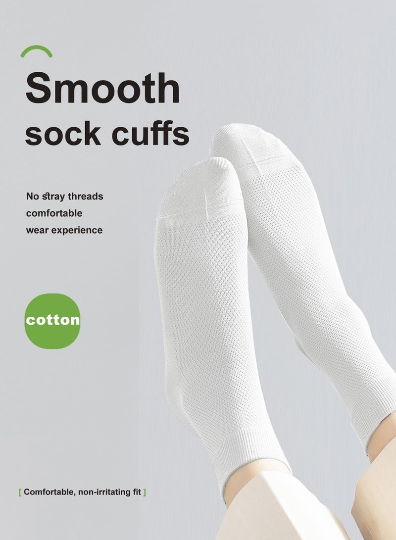 infino Women's Breathable Mesh 95% Cotton Mid-Crew Socks 8-Pack - Antibacterial Odor-Resistant with Seamless Toe & High Elasticity - Image 5