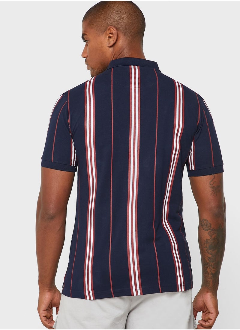 Seventy Five - Striped Polo Shirt - Image 1