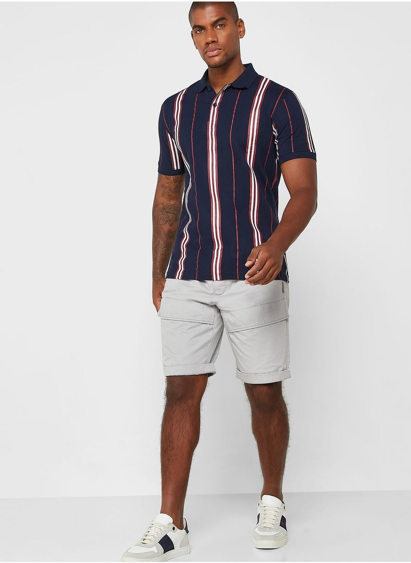 Seventy Five - Striped Polo Shirt - Image 1