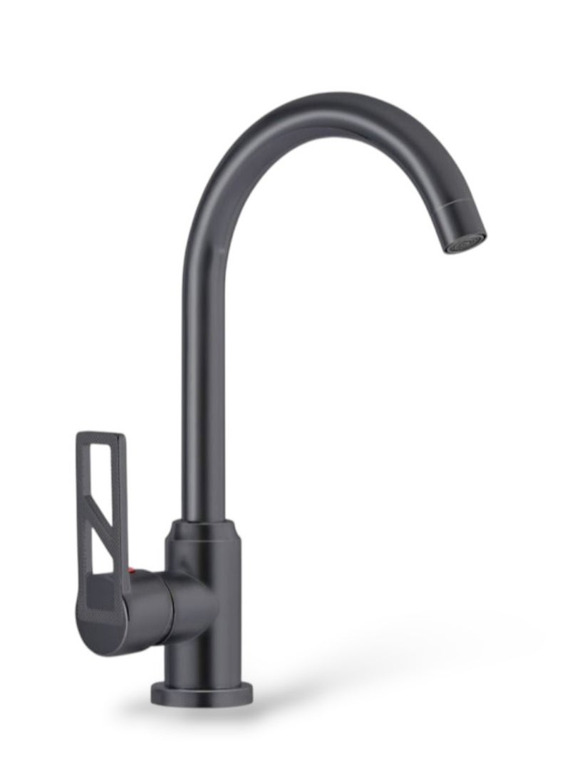 JAMS Matte Black Kitchen Sink Faucet – Modern Single Lever Mixer Tap